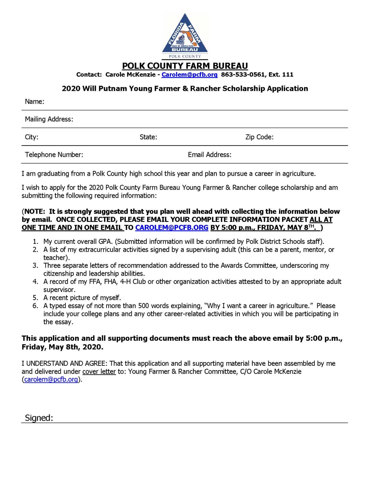 POLK COUNTY FARM BUREAU ANNOUNCES CHANGES TO YOUTH SPEECH CONTESTS AND ...