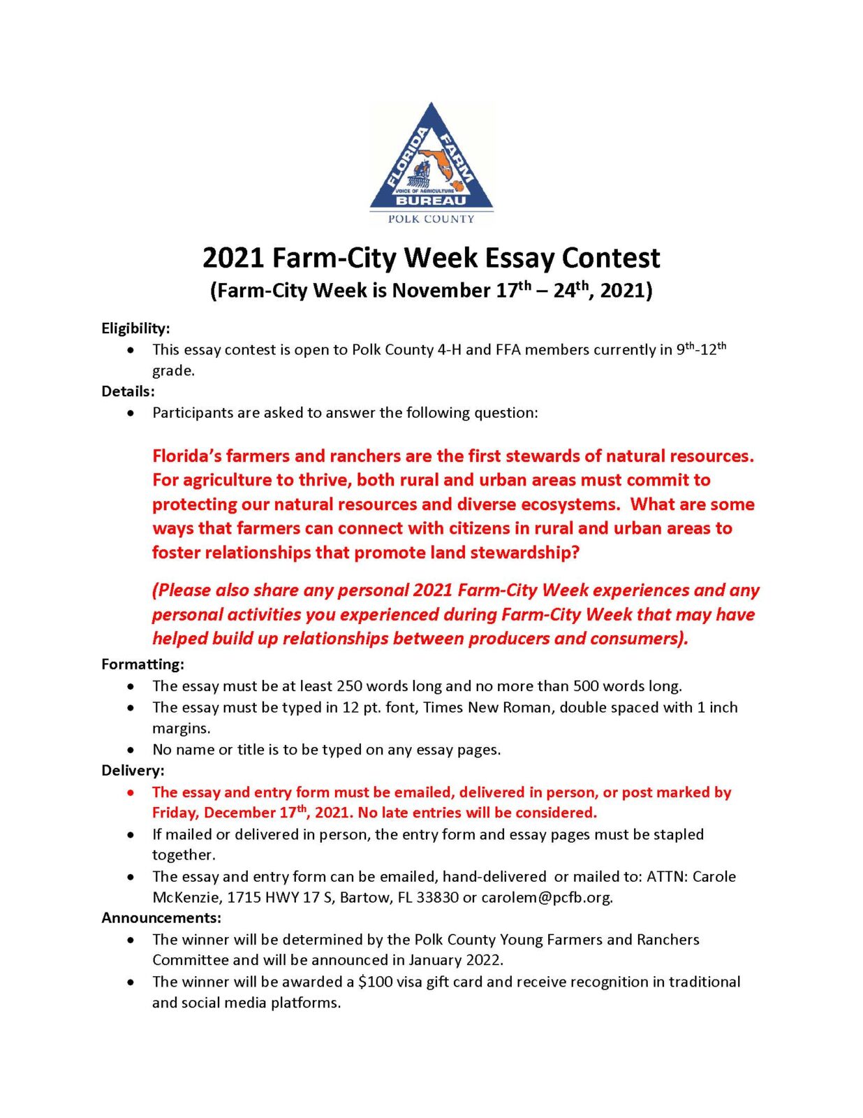 farm city essay contest